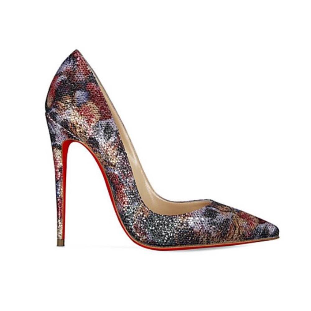 Christian Louboutin So Kate Glitter Plume Pumps